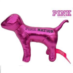 NWT Victoria's Secret Pink Mini DOG Shiny Metallic Pink Nation Limited Edition